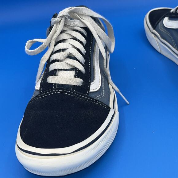 Vans Black Suede Blue Mens 6 Off The Wall Sneakers Womens 7.5 E Skater Walking - Picture 9 of 13